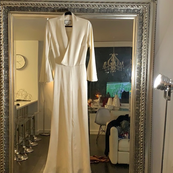 Winter white / ivory double lined jumpsuit - Picture 2 of 3